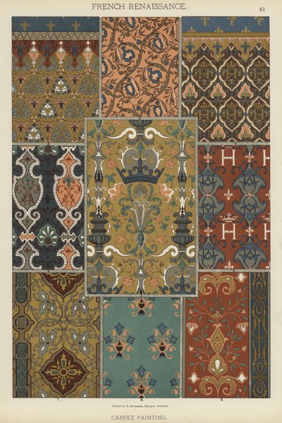 Renaissance française, Peinture de tapis - German School