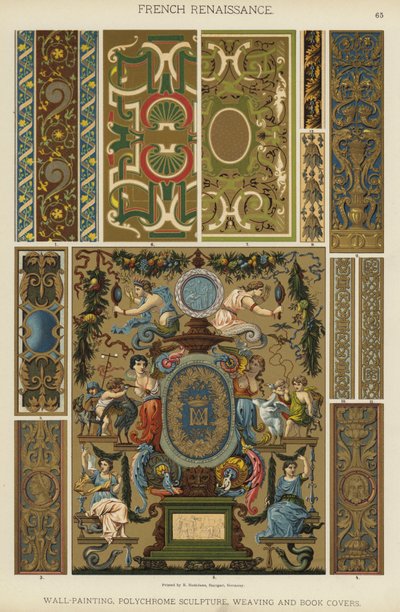 Renaissance française, peinture murale, sculpture polychrome, tissage et couvertures de livres - German School