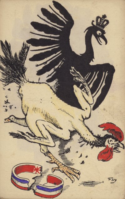Coq français fuyant l