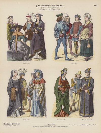 Costumes français du XVe siècle - German School