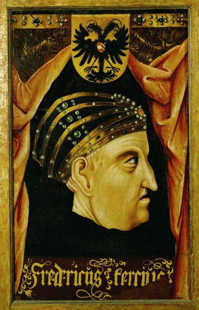 Friedrich III, empereur du Saint Empire romain ... (huile sur bois) - German School