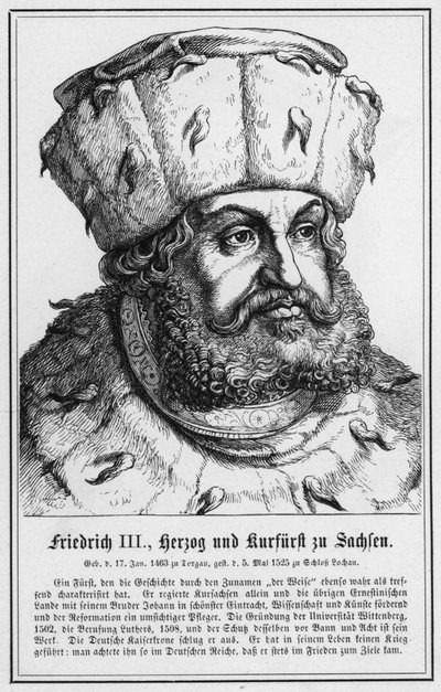 Friedrich III, duc et électeur de Saxe (gravure) - German School