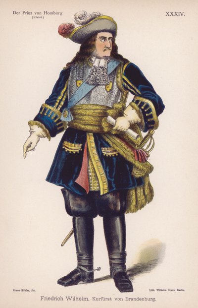 Friedrich Wilhelm, Duc de Brandebourg, de Der Prinz von Homburg par Heinrich von Kleist - German School