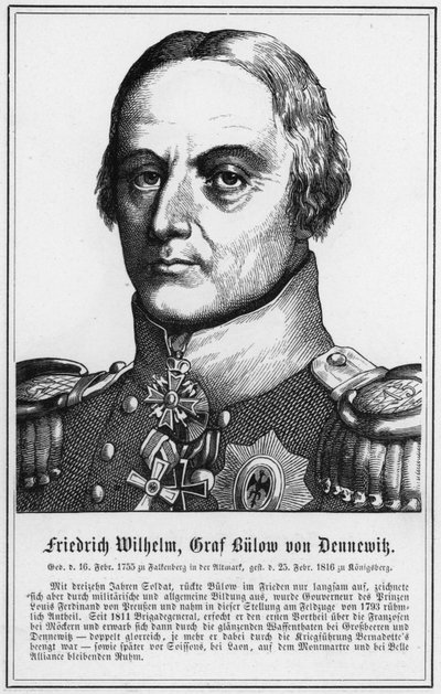 Friedrich Wilhelm, Graf Bülow von Dennewitz (gravure) - German School