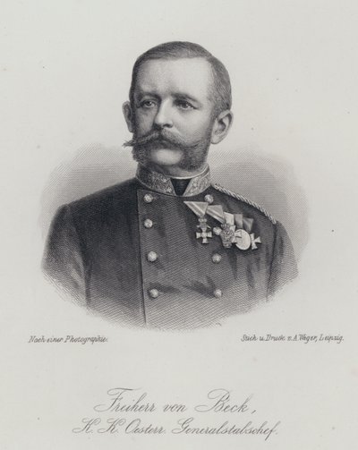 Friedrich von Beck-Rzikowsky, général autrichien (gravure) - German School