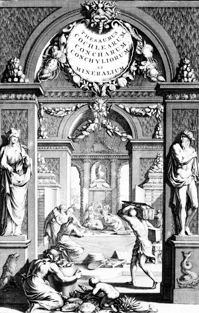 Frontispice du Thesaurus imaginum piscium testaceorum par Georg Eberhard Rumphius, édition publiée en 1739 - German School