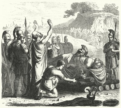 Cérémonie funéraire après la bataille de Coronée, 394 av. J.-C. - German School