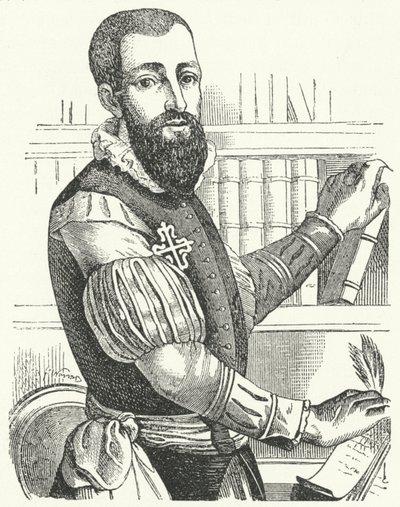 Garcilaso de la Vega, poète et soldat espagnol (gravure) - German School