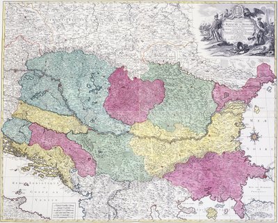 Carte géographique du théâtre de la guerre, montrant principalement le Royaume de Hongrie, 1771 - German School