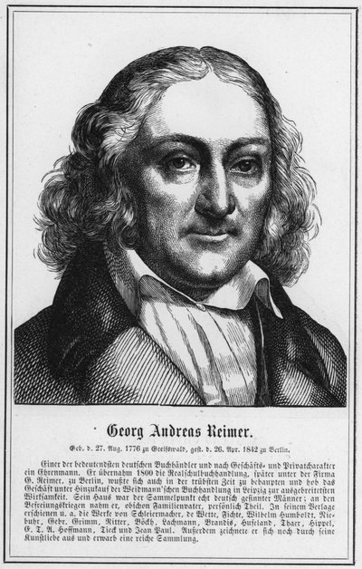 Georg Andreas Reimer (gravure) - German School