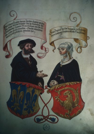 Georg Fugger et sa femme Regina Imhoff, du Geheim Ehrenbuch des Fuggerschen Geschlechts - German School
