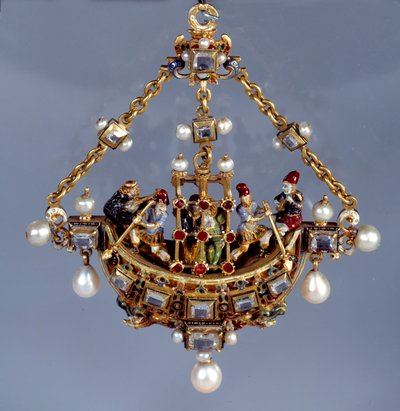 Art allemand : pendentif en forme de bateau - German School