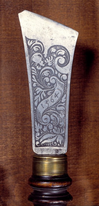 Art allemand : couteau en or, acier et bois - German School