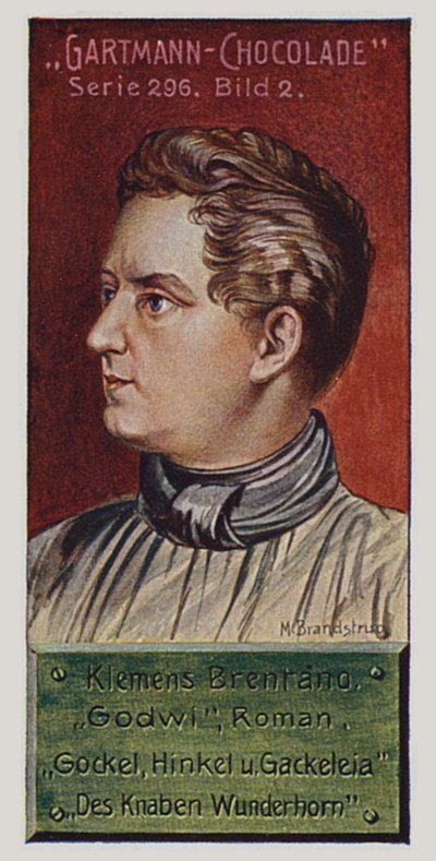 Romantiques allemands : Klemens Brentano (lithographie couleur) - German School