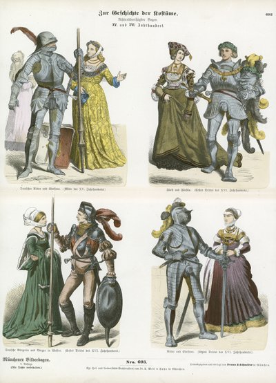 Armures et costumes allemands, XVe et XVIe siècles - German School