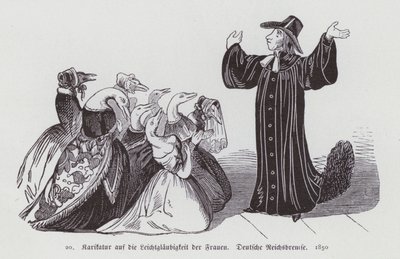Caricature allemande sur la crédulité des femmes - German School