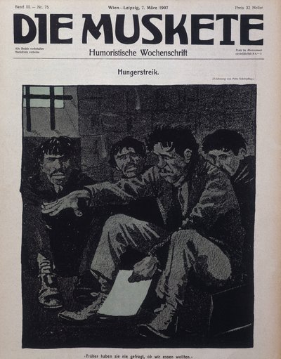 Journal de comédie allemand Die Muskete publié en 1907 - German School