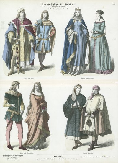 Costumes allemands, 14ème siècle - German School
