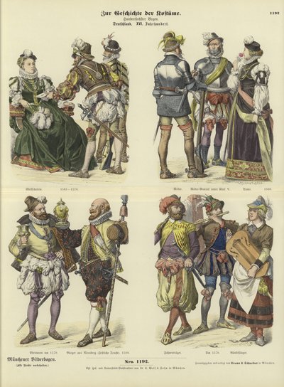 Costumes allemands, 16ème siècle - German School