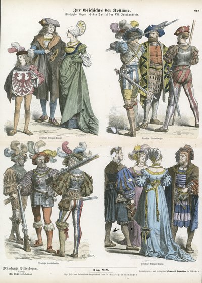 Costumes allemands, début du XVIe siècle - German School