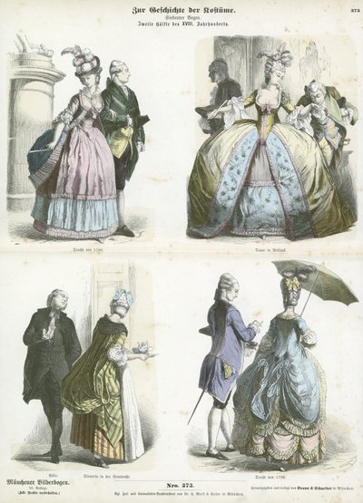 Costumes allemands, seconde moitié du 18ème siècle - German School
