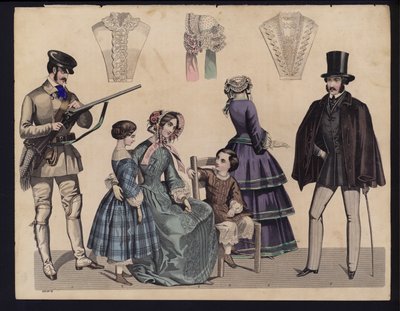 Planche de mode allemande, milieu du 19e siècle - German School