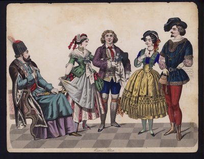 Planche de mode allemande, milieu du 19e siècle - German School
