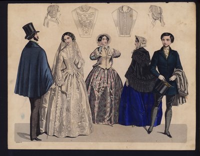 Planche de mode allemande, milieu du 19e siècle - German School
