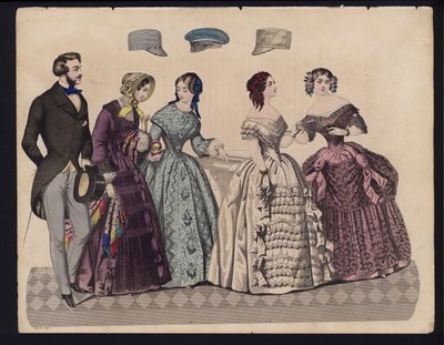 Planche de mode allemande, milieu du XIXe siècle - German School