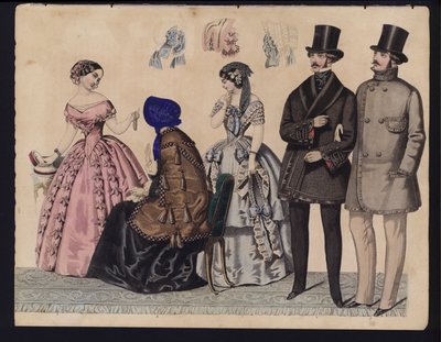 Planche de mode allemande, milieu du XIXe siècle - German School