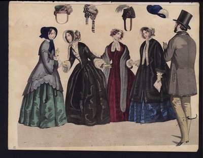 Planche de mode allemande, milieu du XIXe siècle - German School