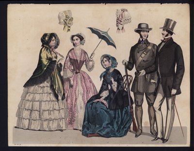Planche de mode allemande, milieu du XIXe siècle - German School