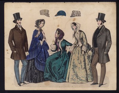 Planche de mode allemande, milieu du XIXe siècle - German School