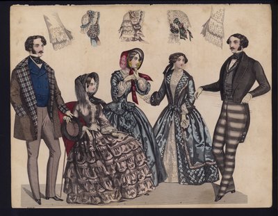 Planche de mode allemande, milieu du XIXe siècle - German School