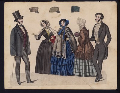 Planche de mode allemande, milieu du XIXe siècle - German School