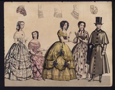 Planche de mode allemande, milieu du 19e siècle - German School