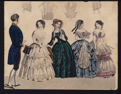 Planche de mode allemande, milieu du 19e siècle - German School