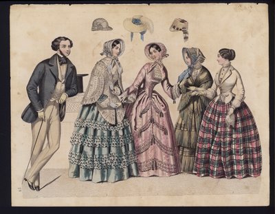 Planche de mode allemande, milieu du 19e siècle - German School