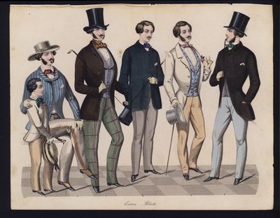 Planche de mode allemande, milieu du 19e siècle - German School