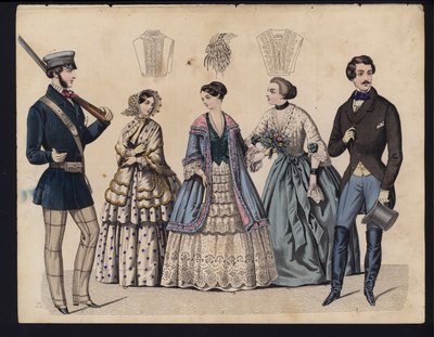Planche de mode allemande, milieu du 19e siècle - German School