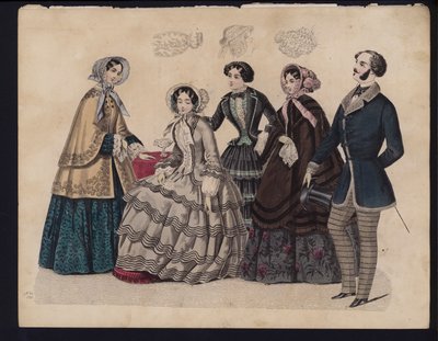 Planche de mode allemande, milieu du 19e siècle - German School