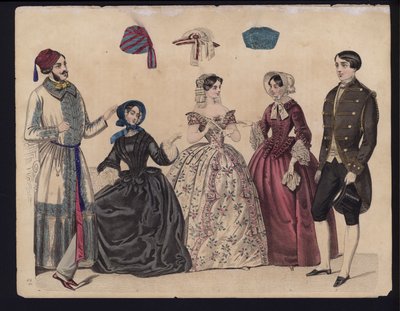 Planche de mode allemande, milieu du 19e siècle - German School