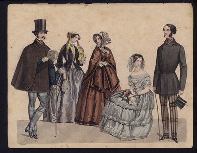 Planche de mode allemande, milieu du 19e siècle - German School