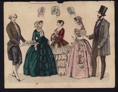 Planche de mode allemande, milieu du XIXe siècle - German School