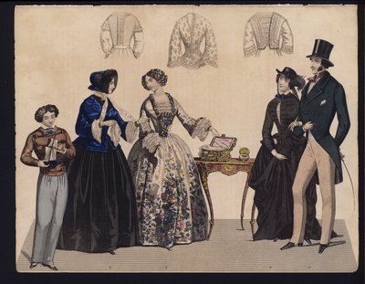 Planche de mode allemande, milieu du XIXe siècle - German School