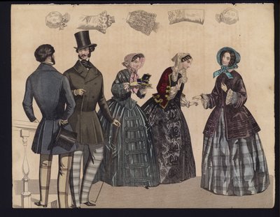 Planche de mode allemande, milieu du XIXe siècle - German School
