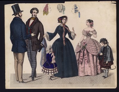Planche de mode allemande, milieu du XIXe siècle - German School