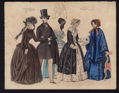 Planche de mode allemande, milieu du 19e siècle - German School