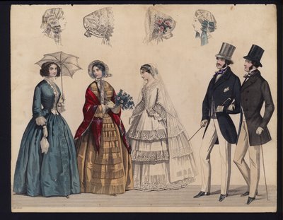 Planche de mode allemande, milieu du 19e siècle - German School