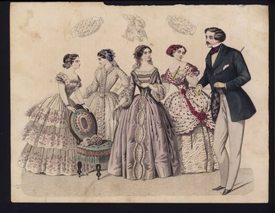 Planche de mode allemande, milieu du 19e siècle - German School